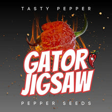 Load image into Gallery viewer, Gator Jig-Saw Orange pepper pod showing wrinkled superhot shape