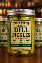 Load image into Gallery viewer, Tasty Pepper Classic Dill Pickles small-batch jar