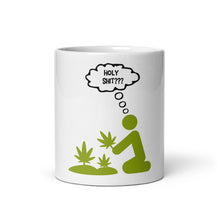 Load image into Gallery viewer, White glossy mug with plant design 